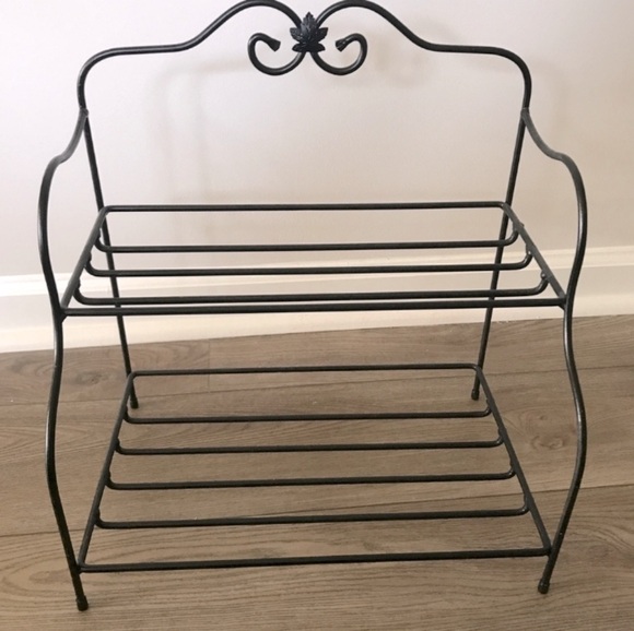 Longaberger Wrought Iron 2-Tier Basket Stand Shelf – Classic Scroll Design - Picture 1 of 5